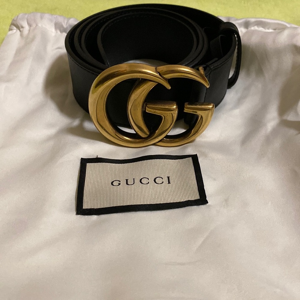 Gucci Belt Black with Gold